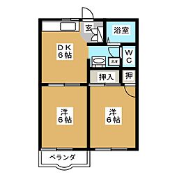 ファミールハイツ 2DKの間取図画像