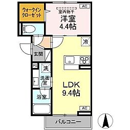 Gloire府中分梅町 1LDKの間取図画像