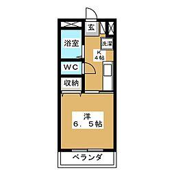 コンフォート 1Kの間取図画像