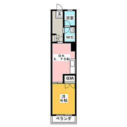 永光ハイツ 1階1DKの間取り