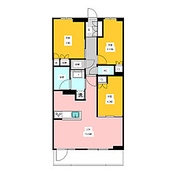 コンフォリア・リヴ八坂富士見 3階3LDKの間取り
