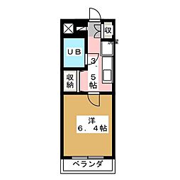 グランヴェージュ・一橋学園 3階1Kの間取り