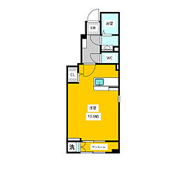 パフュームI 1階ワンルームの間取り