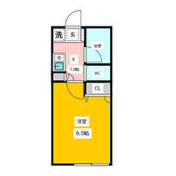 パストラルハイツ 2階1Kの間取り