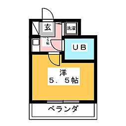 エクレール小平 1階1Kの間取り