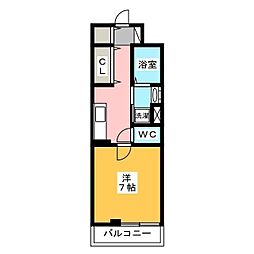 グレイス 3階1Kの間取り
