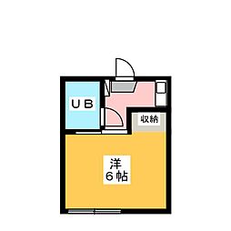 サンドビレッジ小平 1階ワンルームの間取り