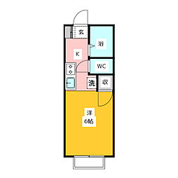 ニムロス 1階ワンルームの間取り