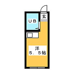 ニシコクハイツ ワンルームの間取図画像