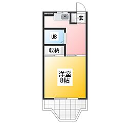 第一O・Sマンション 1Kの間取図画像