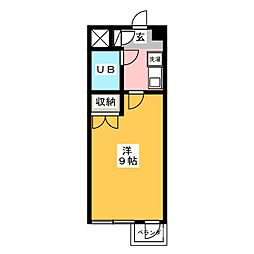 雅ビル 1Kの間取図画像