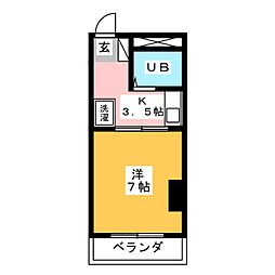 シンセリティ津田 1Kの間取図画像