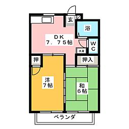 Dac一ツ橋 2DKの間取図画像
