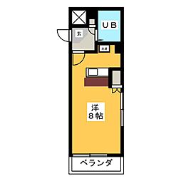 アビーロード ワンルームの間取図画像