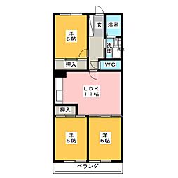 アルカサール武蔵野 3LDKの間取図画像