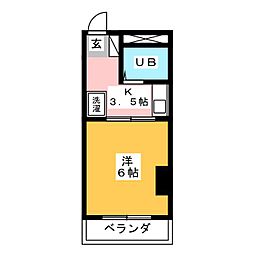 シンセリティ津田 1Kの間取図画像