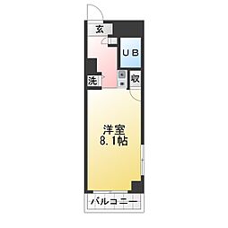 エルニド久米川 1Kの間取図画像