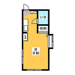 リヴィエール竹村 ワンルームの間取図画像