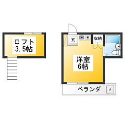 エステート鷹の台 ワンルームの間取図画像
