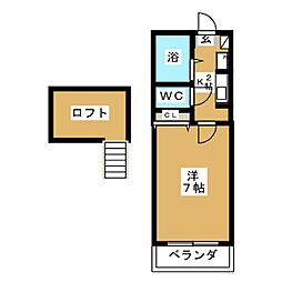 メゾンウォーターミル 1Kの間取図画像