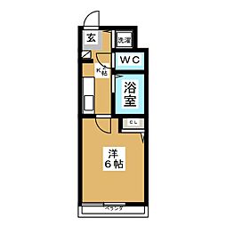 フェリスニーノ国分寺 1Kの間取図画像