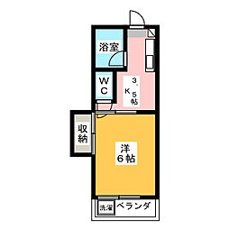 コーポ川島 1Kの間取図画像