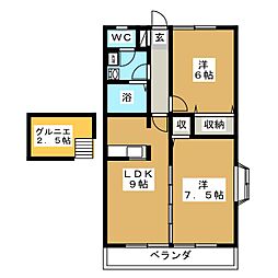 リデア・アンナ 2LDKの間取図画像