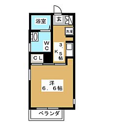 Ｆｌｏｗｅｒ　Ｃｏｕｒｔ 1階1Kの間取り