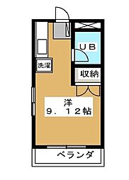 メゾンブランシュ ワンルームの間取図画像