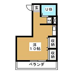 鈴木マンション ワンルームの間取図画像