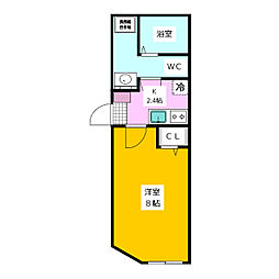 LA tka 1Kの間取図画像