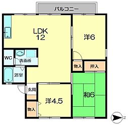 セジュール神功弐番館 3LDKの間取図画像