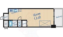 ミールズ江坂 ワンルームの間取図画像