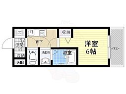 La Douceur江坂2 3階1Kの間取り