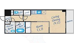 ルミネソレイユ江坂 7階1LDKの間取り