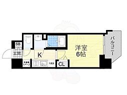 Osaka Metro御堂筋線 東三国駅 徒歩13分の賃貸マンション 9階1Kの間取り