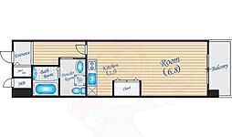 レジュールアッシュ江坂 ワンルームの間取図画像