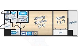 ライブガーデン江坂2 1DKの間取図画像