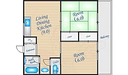 第三関根マンション 2LDKの間取図画像