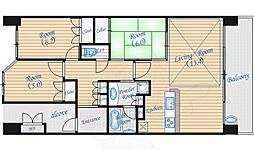 プラウド江坂ビューコート 3LDKの間取図画像