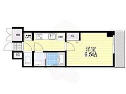 アルティザ江坂 1Kの間取図画像