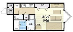 江坂アパートメント ワンルームの間取図画像