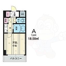 ラ・レジダンス・ド・江坂 1Kの間取図画像