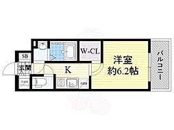 エスプレイス江坂レジデンス 1Kの間取図画像
