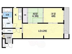 チサンマンション第一江坂 2LDKの間取図画像