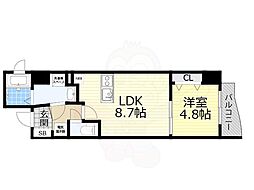SERENiTE江坂四番館 1LDKの間取図画像