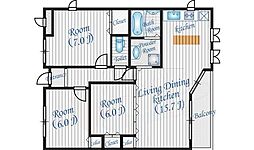 プリモアトーレ 3LDKの間取図画像