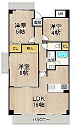 インプルーブ緑地公園 3LDKの間取図画像