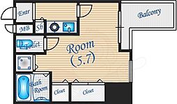シティライフディナスティ新大阪 1Kの間取図画像