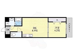 ライブガーデン江坂 1LDKの間取図画像
